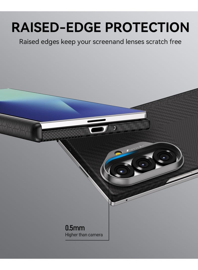 RAPTIC غطاء Raptic Aramid Geotik Pro لجهاز Samsung Galaxy Z Fold 7 [غطاء خلفي فقط] متوافق مع MagSafe رقيق للغاية من ألياف Aramid 1500D [حماية المفصل] - موندريان - Image 5